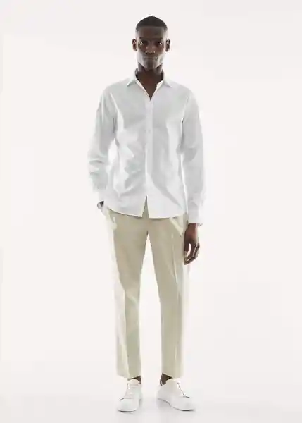 Camisa Palmar Blanco Talla L Hombre Mango