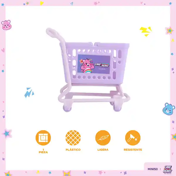 Organizador de Plástico Carro Care Bears Morado Miniso