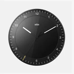 Braun Reloj de Pared Grande Análogo Negro