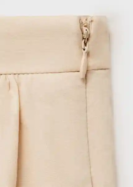 Falda Pipo Beige Talla 40 Mujer Mango