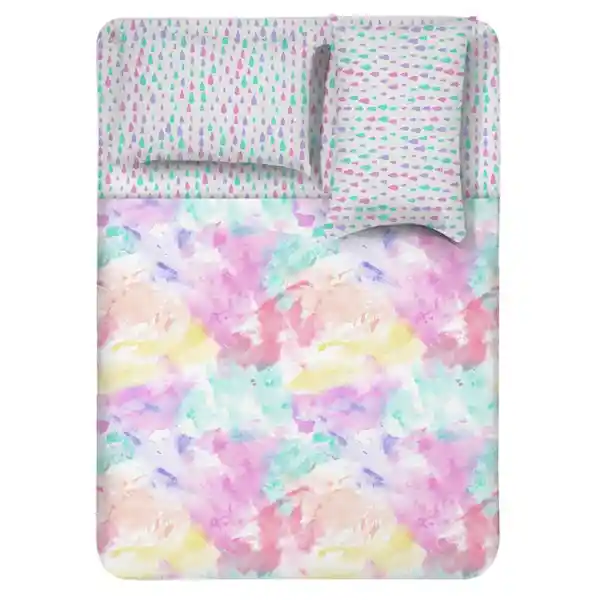 Teen Juego Cama Semi Estampado Semi Doble Rosado