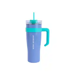 Vaso de Acero Con Pitillo Azul y Verde 1600 mL Miniso