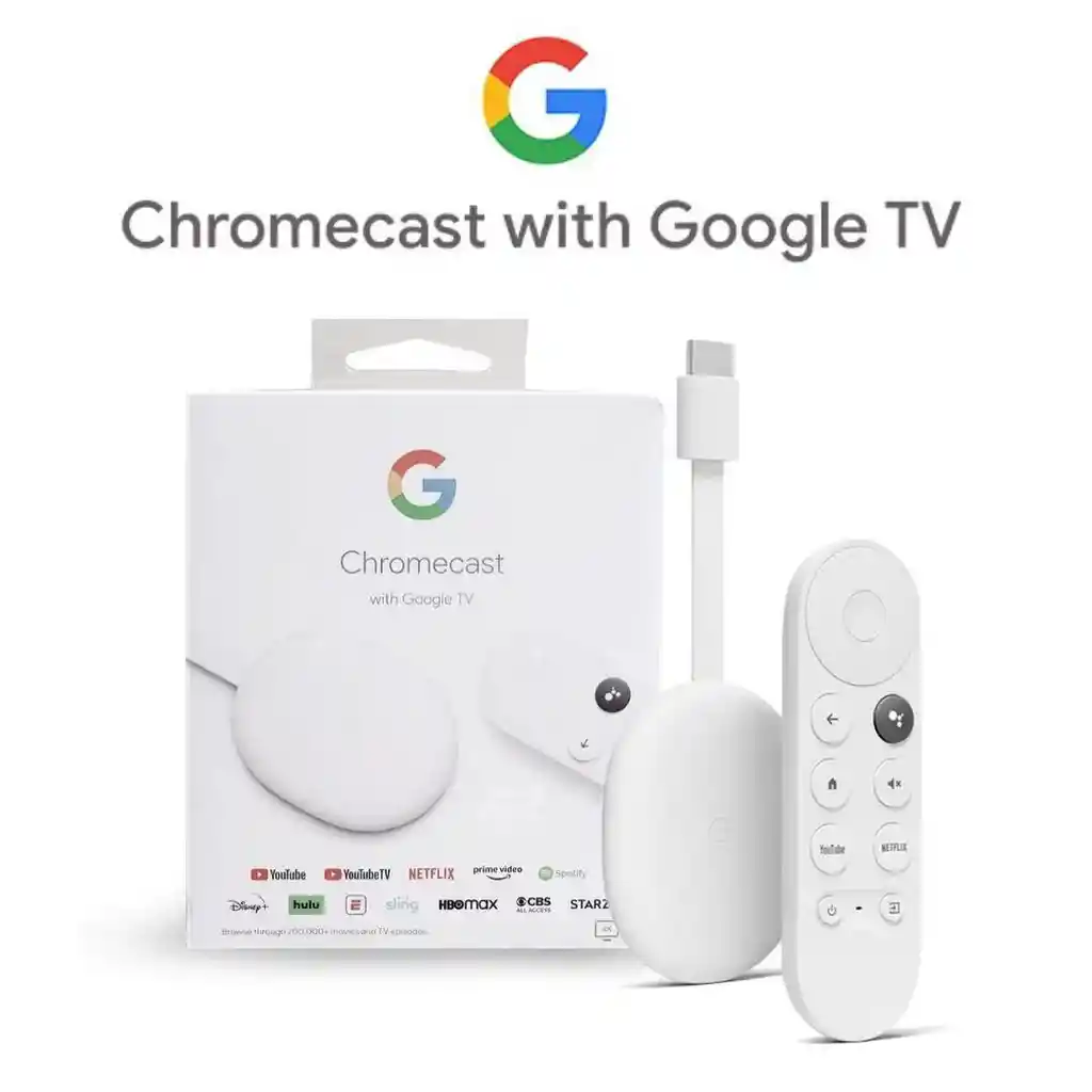 Google Chromecast 4ta Gen Uhd(4k+hdr) + Control Remoto Blanco