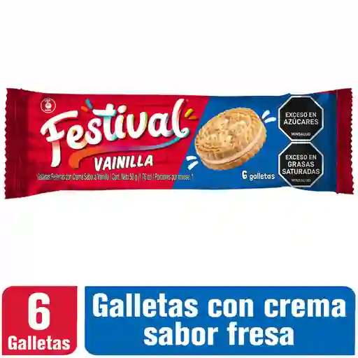 Festival Galletas Tipo Sándwich Sabor a Vainilla