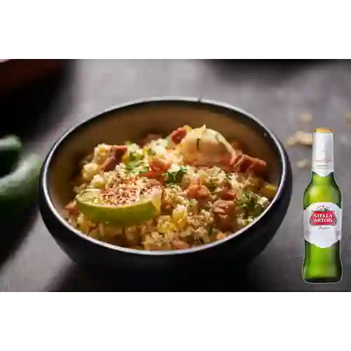 Combo Esquite Chicharrón Crocante + Stella Artois 330ml