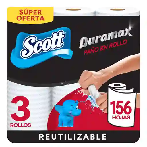 Toalla de Papel Reutilizable Scott Duramax 3 Rollos 52 Hojas