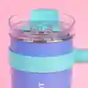 Vaso de Acero Con Pitillo Azul y Verde 1600 mL Miniso