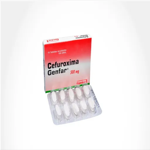 Cefuroxima Genfar (500 Mg) Antibiótico en Tabletas