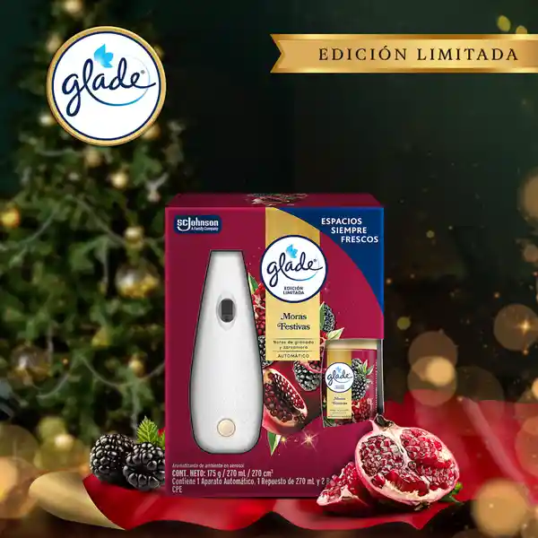 Glade Ambientador Moras Festivas Aparato Automático 175 g