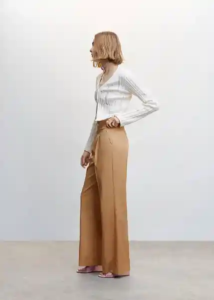 Pantalón Ines Camel Talla 34 Mujer Mango