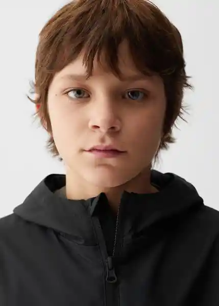 Abrigo Parka Kevin Negro Talla 10 Niños Mango