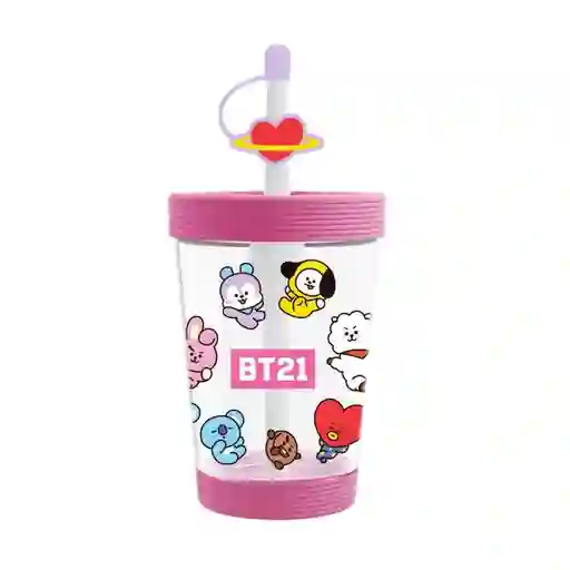 Bt21 Vaso de Plástico Portatil Rosa 535 mL