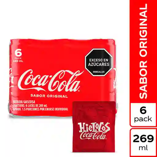 Combo Gaseosa Coca-Cola Original 269 mL 6 Und + Hieloco