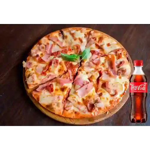 Combo Pizza Jamón y Queso + Coca Cola Original 400 ml