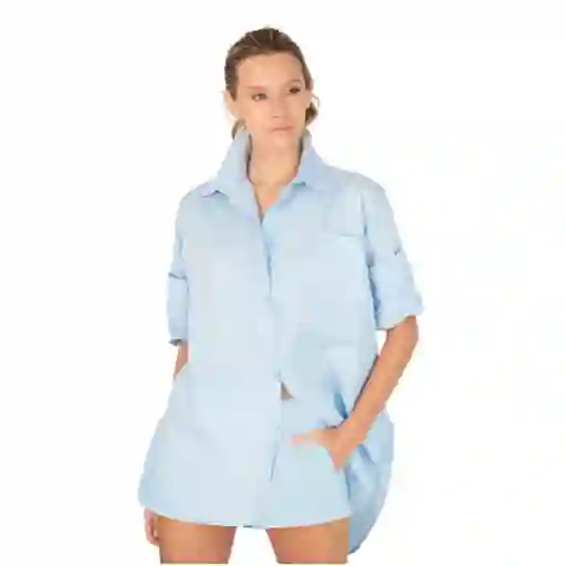 Camisa Boyfriend Haven Azul Claro Talla S