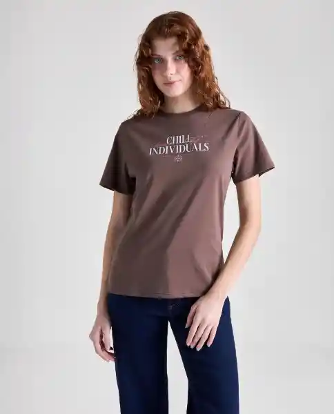 Camiseta Mujer Café Talla L 609G050_CAF191213 Americanino