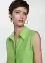 Camisa Lim Verde Talla M Mujer Mango