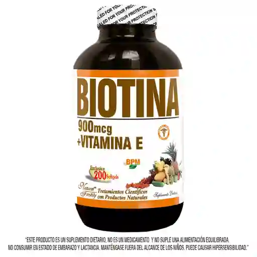 Natural Freshly Suplemento Dietario Biotina + Vitamina E
