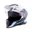 Forzza Casco Doble Propósito Gris Blanco Azul ZZ120 Talla L