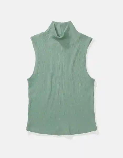 Camiseta Cuello Alto Mujer Verde Talla: X-Small American Eagle