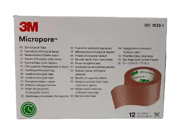 3M Adhesivo Micropore Hospitalario Piel 1 Ref. 1533-1