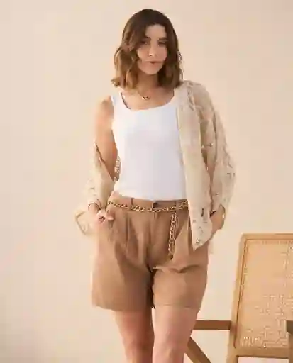 Blusa Tejido Crudo Vainilla Claro Talla S 661G210 Esprit