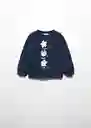 Buzo Sudadera Flower Navy Talla 67 Niñas Mango