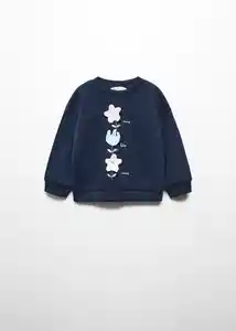 Buzo Sudadera Flower Navy Talla 67 Niñas Mango