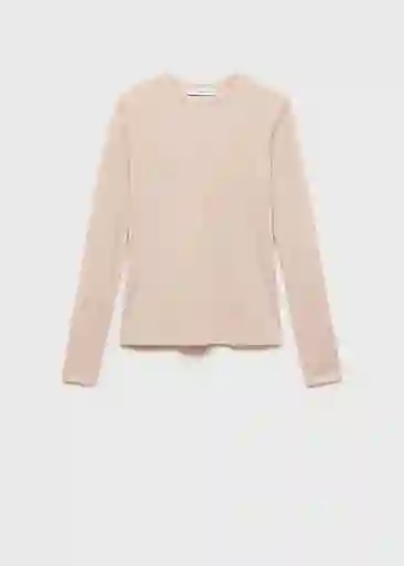 Camiseta Secondbi Beige Talla S Mujer Mango