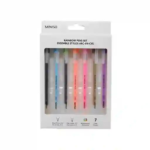 Miniso Set de Esferos de Gel Multicolor 0.7 mm