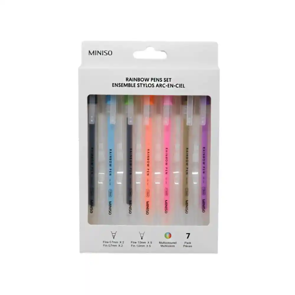 Miniso Set de Esferos de Gel Multicolor 0.7 mm