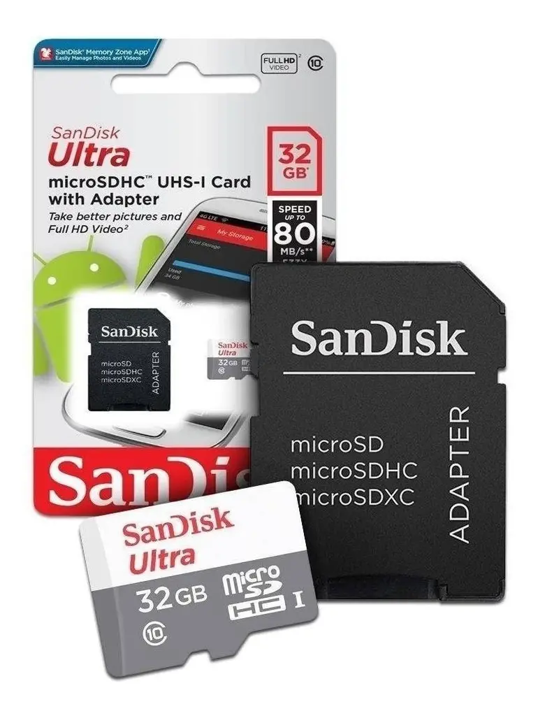 Sandisk Memoria Micro SD de 32 Gigabytes Ultra
