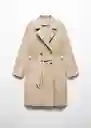 Chaqueta Trench Trenchy Beige Talla 22 Teen Niñas Mango