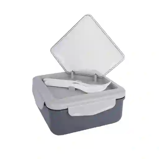 Contenedor de Comida Con 2 Compartimentos Gris 1100 mL Miniso