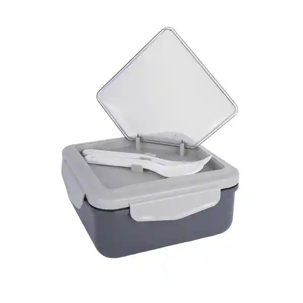 Contenedor de Comida Con 2 Compartimentos Gris 1100 mL Miniso