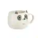 Miniso Mug de Cerámica Panda Mediano Blanco-Negro 390 mL