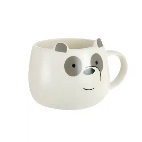 Miniso Mug de Cerámica Panda Mediano Blanco-Negro 390 mL