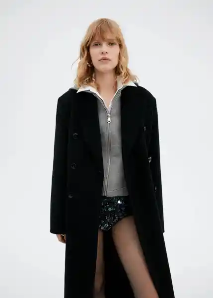 Abrigo Paraiso Negro Talla M Mujer Mango