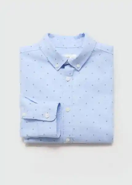 Camisa Oxfordp Celeste Talla 10 Niños Mango