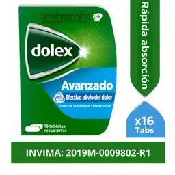 Dolex Acetaminofen Avanzado Alivio del Dolor y la Fiebre x 16