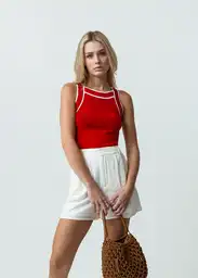 Esqueleto Tejido Mujer Rojo Adrenalina Medio T L 082G026 Naf Naf