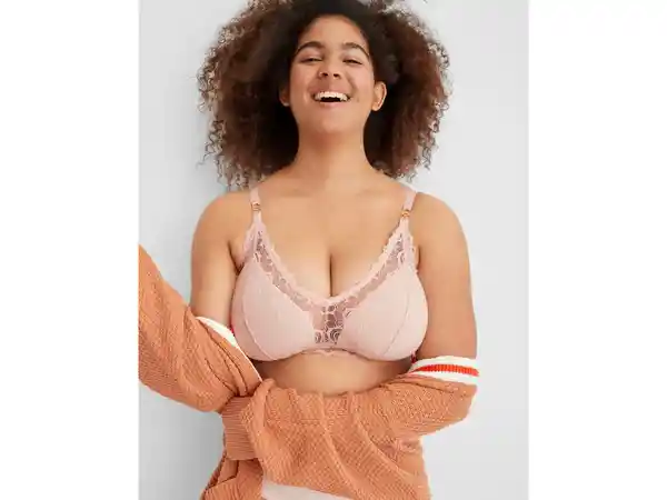 American Eagle Bralette Free-To-Be Escotado Rosa Sorbete Medium