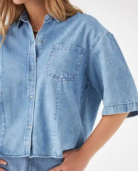 Camisa Azul Rivera Medio Talla M 619F016 Esprit