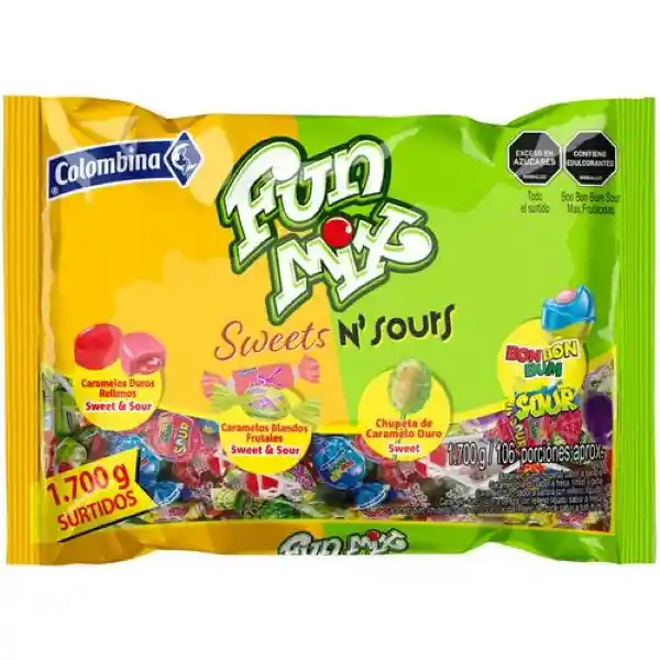 Colombina Fun Mix de Dulces Con Sabores Variados 1700 g