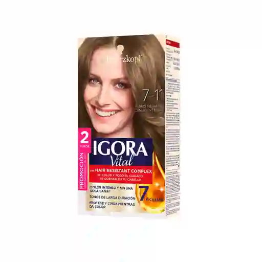 Tinte Igora Vital 7-11 Rubio Mediano Cenizo Intenso