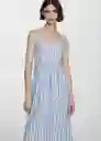 Vestido Cristi Celeste Talla Xl Mujer Mango