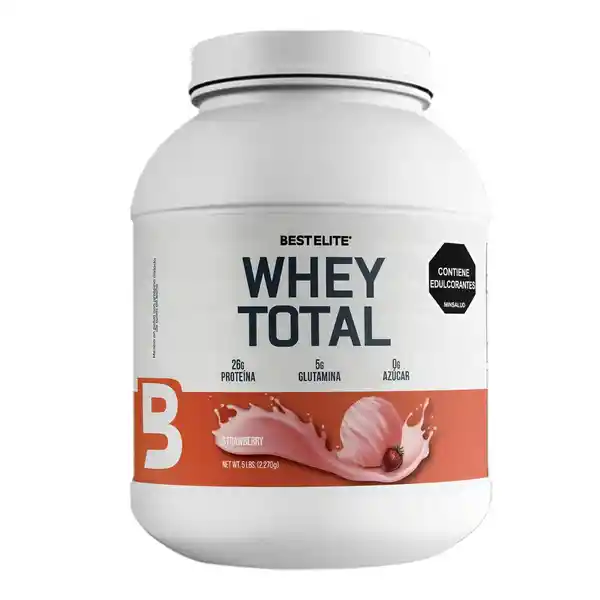 Best Elite Proteína de Suero Aislado Bcaas y Glutamina Fresa