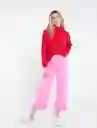 Pantalón Castri Mujer Rosa Begonia Medio Talla 12 Naf Naf