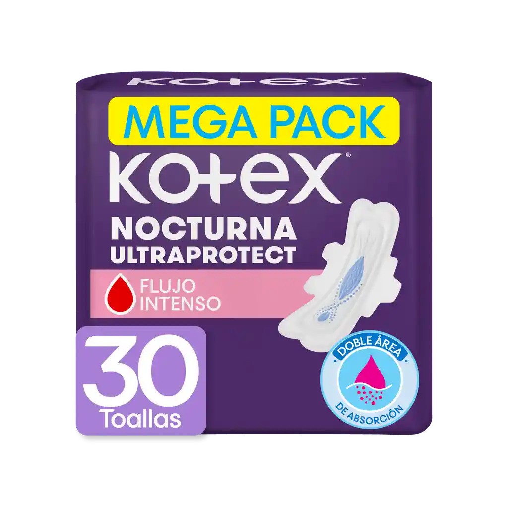 Kotex Toalla Higiénica Nocturna con Alas