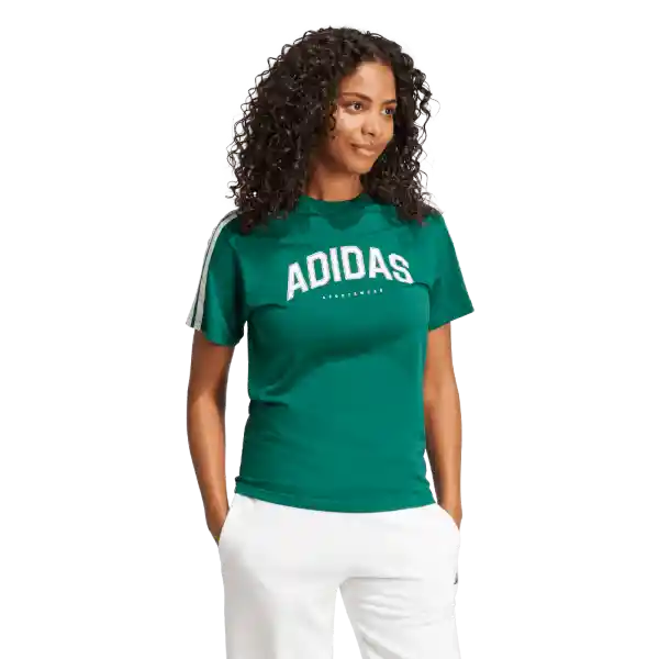 Adidas Camiseta L Softs Manga Corta Mujer Verde Talla S